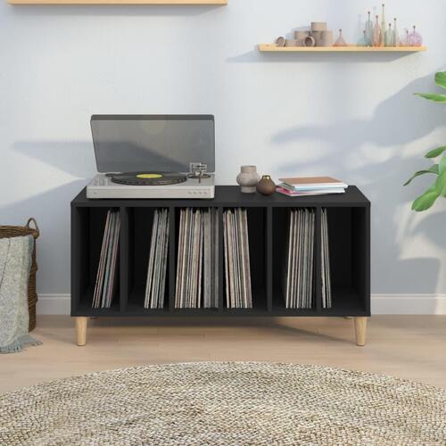 Vinylskab 100x38x48 cm konstrueret træ sort