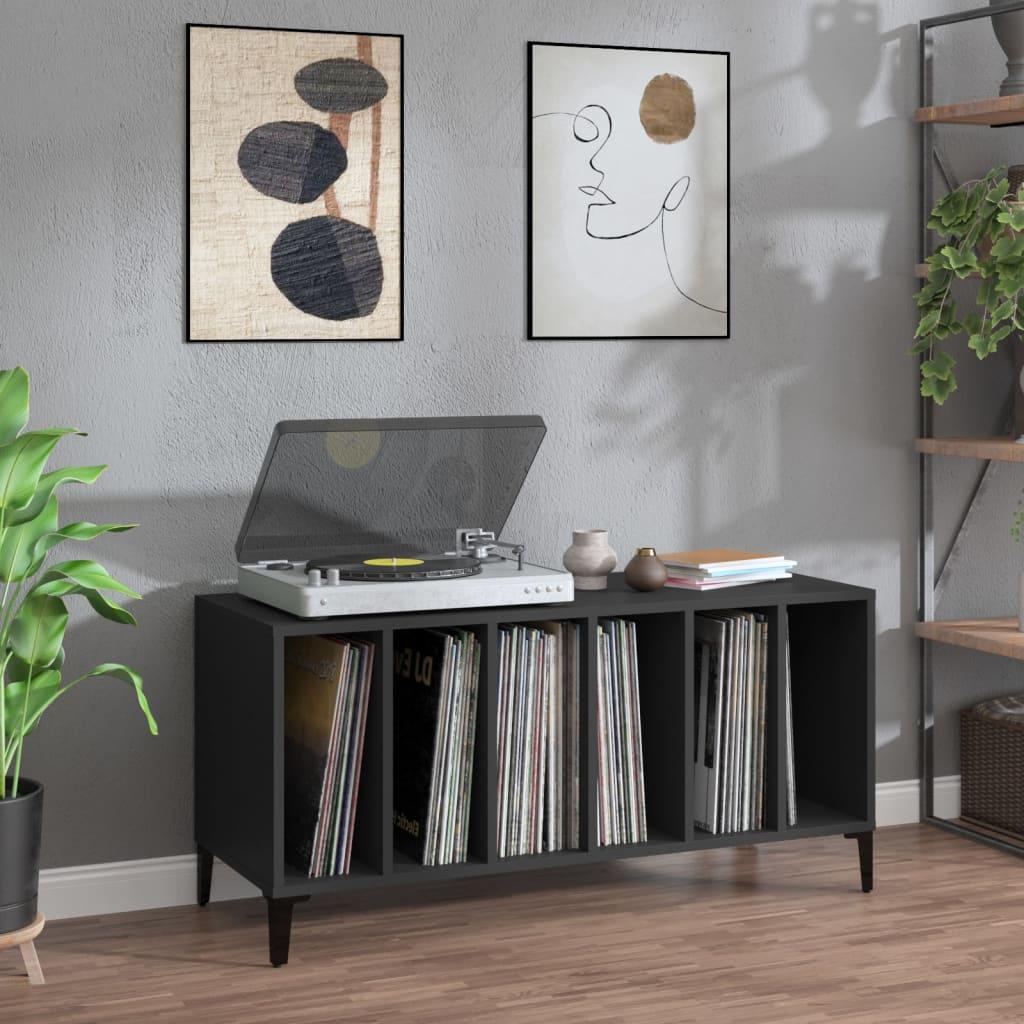 Vinylskab 100×38×48 cm i konstrueret træ - sort billede