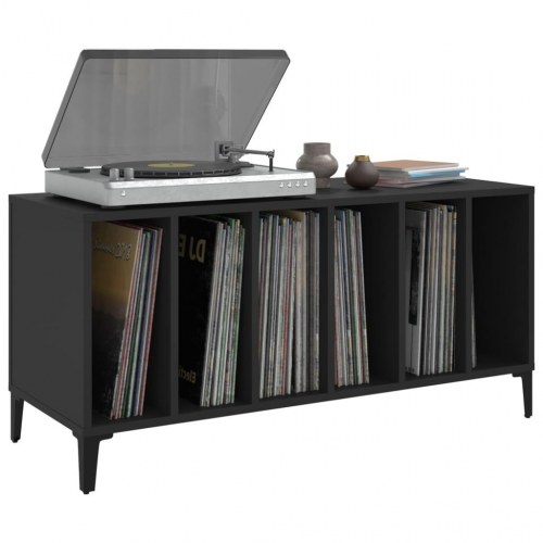 Vinylskab 100x38x48 cm konstrueret træ sort