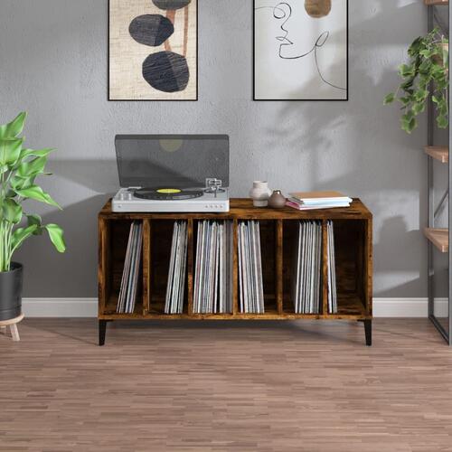 Vinylskab 100x38x48 cm konstrueret træ røget egetræsfarve