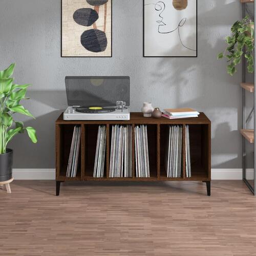 Vinylskab 100x38x48 cm konstrueret træ brun egetræsfarve