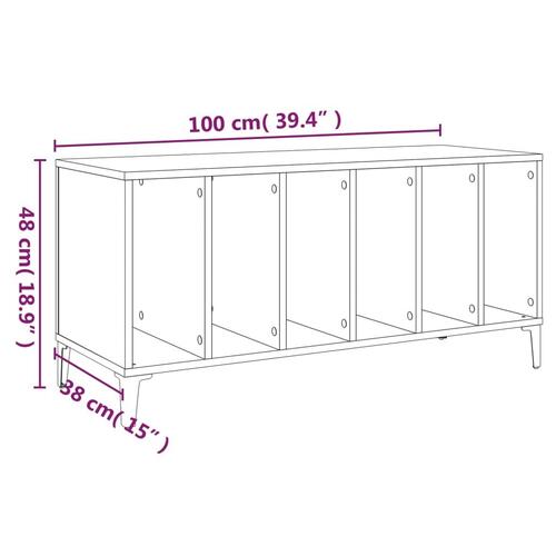 Vinylskab 100x38x48 cm konstrueret træ brun egetræsfarve