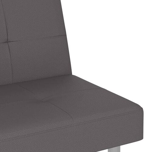 Sovesofa med kopholdere kunstlæder grå