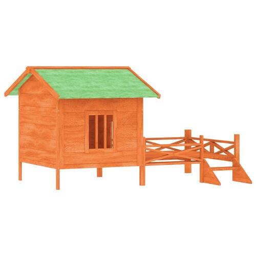 Hundehus 159x120x88,5 cm massivt fyrretræ brun