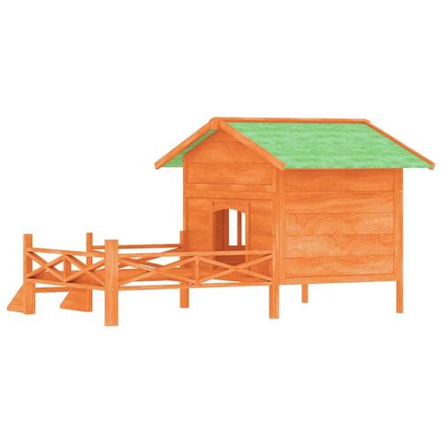 Hundehus 159x120x88,5 cm massivt fyrretræ brun
