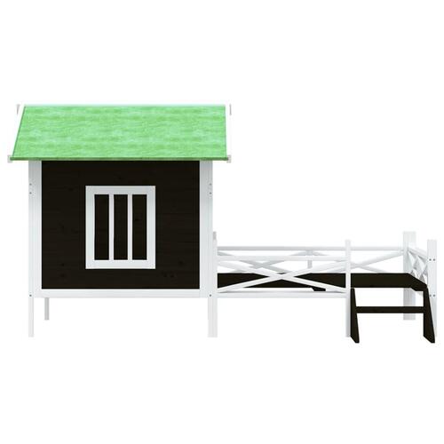 Hundehus 159x120x88,5 cm massivt fyrretræ grå