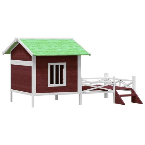 Hundehus 159x120x88,5 cm massivt fyrretræ mokkafarvet