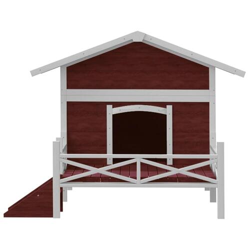 Hundehus 159x120x88,5 cm massivt fyrretræ mokkafarvet