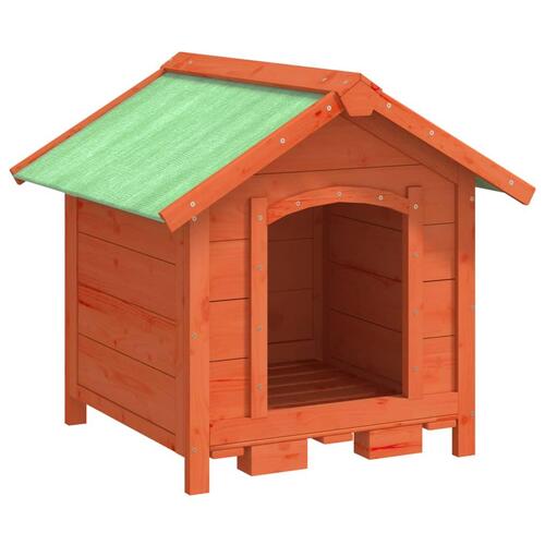 Hundehus 65x65x61,5 cm massivt fyrretræ brun