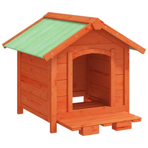 Hundehus 65x65x61,5 cm massivt fyrretræ brun