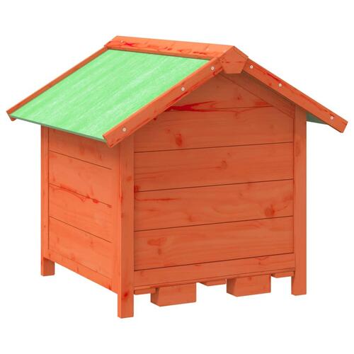 Hundehus 65x65x61,5 cm massivt fyrretræ brun
