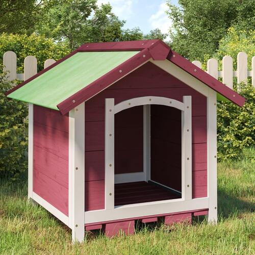 Hundehus 65x65x61,5 cm massivt fyrretræ mokkafarvet