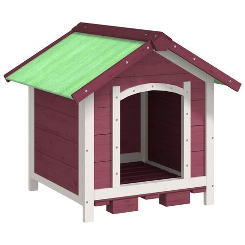 Hundehus 65x65x61,5 cm massivt fyrretræ mokkafarvet