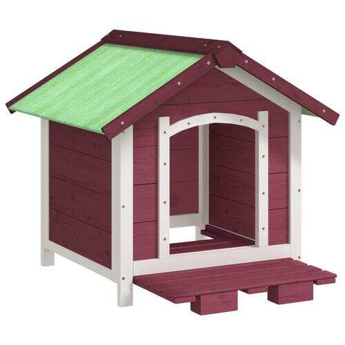Hundehus 65x65x61,5 cm massivt fyrretræ mokkafarvet