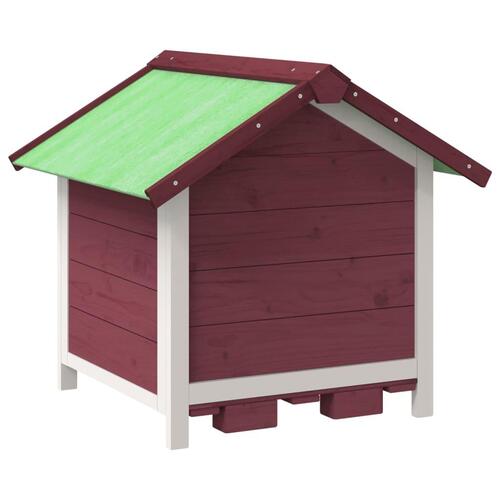 Hundehus 65x65x61,5 cm massivt fyrretræ mokkafarvet