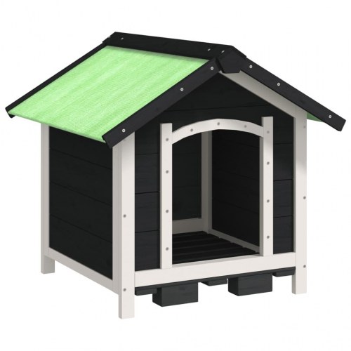 Hundehus 65x65x61,5 cm massivt fyrretræ grå