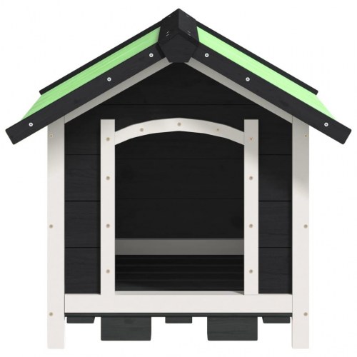 Hundehus 65x65x61,5 cm massivt fyrretræ grå