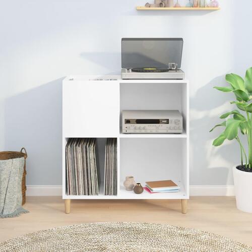 Vinylskab 84,5x38x89 cm konstrueret træ hvid