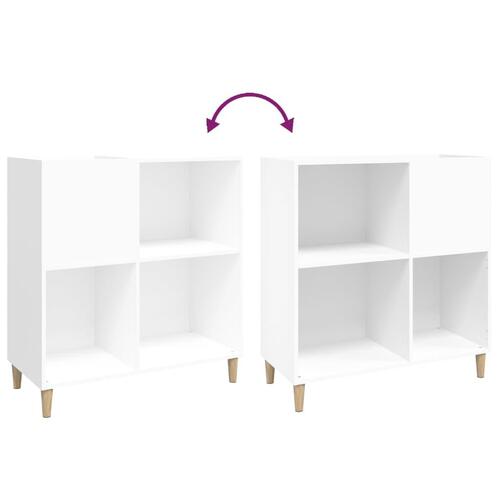 Vinylskab 84,5x38x89 cm konstrueret træ hvid