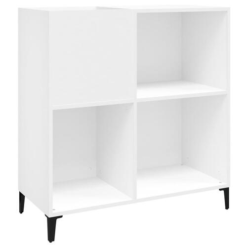 Vinylskab 84,5x38x89 cm konstrueret træ hvid
