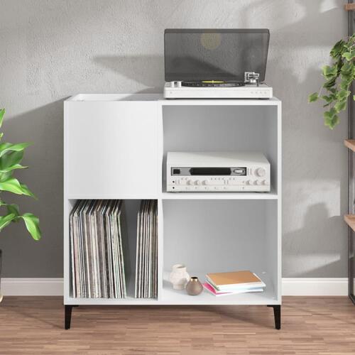 Vinylskab 84,5x38x89 cm konstrueret træ hvid