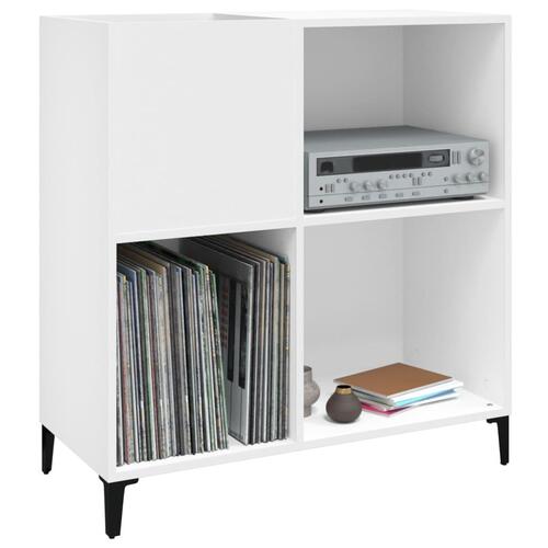 Vinylskab 84,5x38x89 cm konstrueret træ hvid
