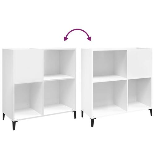 Vinylskab 84,5x38x89 cm konstrueret træ hvid