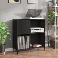 Vinylskab 84,5x38x89 cm konstrueret træ sort