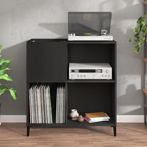 Vinylskab 84,5x38x89 cm konstrueret træ sort