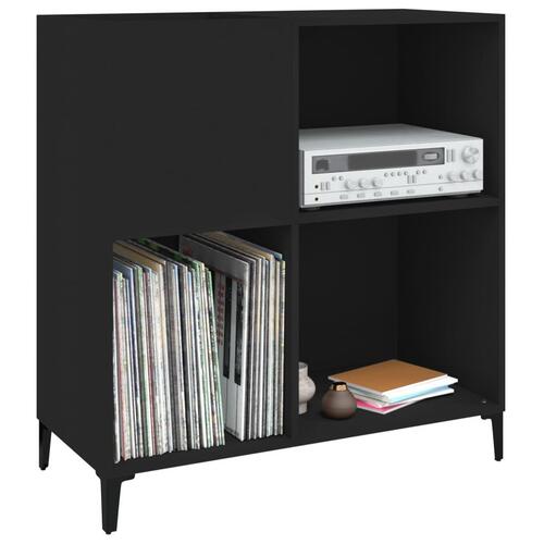 Vinylskab 84,5x38x89 cm konstrueret træ sort