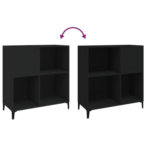 Vinylskab 84,5x38x89 cm konstrueret træ sort