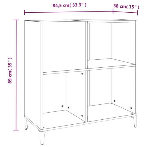 Vinylskab 84,5x38x89 cm konstrueret træ sort
