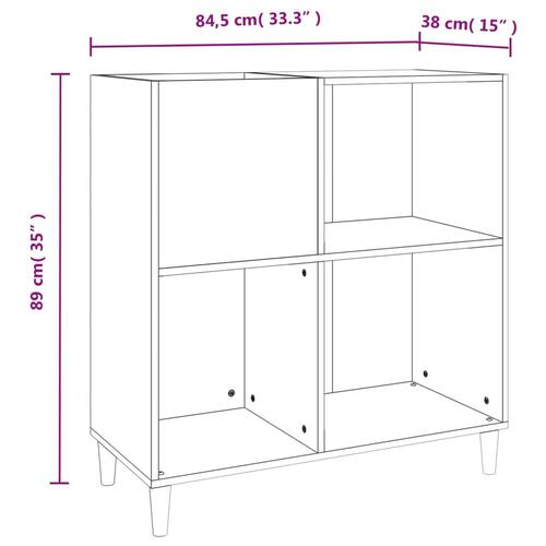 Vinylskab 84,5x38x89 cm konstrueret træ røget egetræsfarve