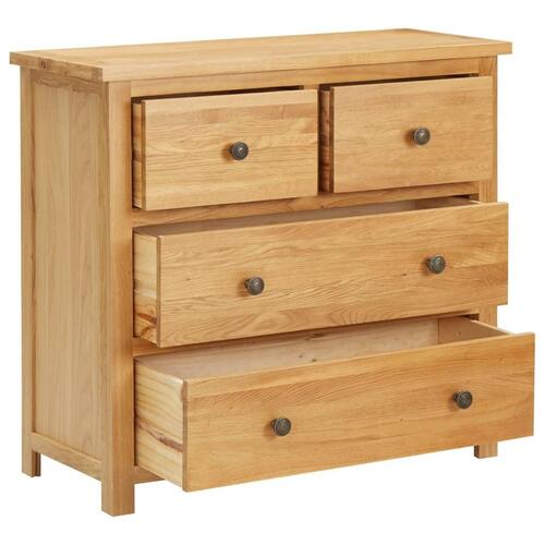 Kommode 80x35x75 cm massivt egetræ