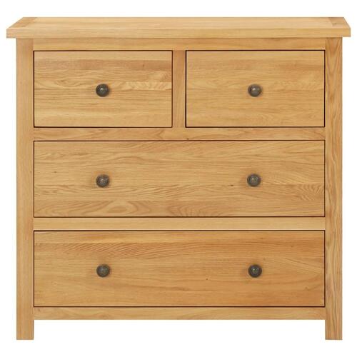 Kommode 80x35x75 cm massivt egetræ