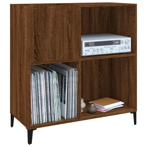 Vinylskab 84,5x38x89 cm konstrueret træ brun egetræsfarve