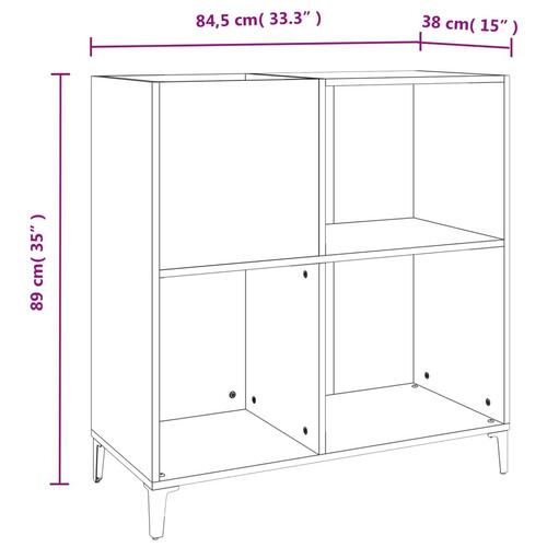 Vinylskab 84,5x38x89 cm konstrueret træ brun egetræsfarve