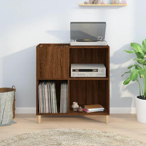 Vinylskab 84,5x38x89 cm konstrueret træ brun egetræsfarve