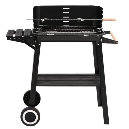 Kulgrill med hjul stål sort