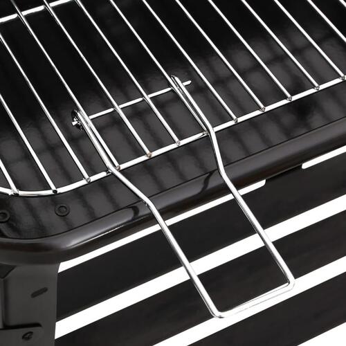 Kulgrill med hjul stål sort