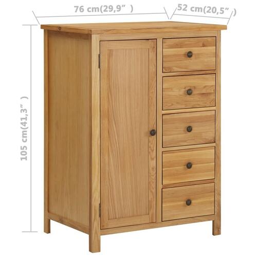 Klædeskab 76x52x105 cm massivt egetræ