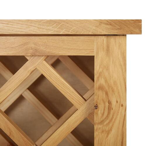 Vinskab til 11 flasker 80x32x80 cm massivt egetræ