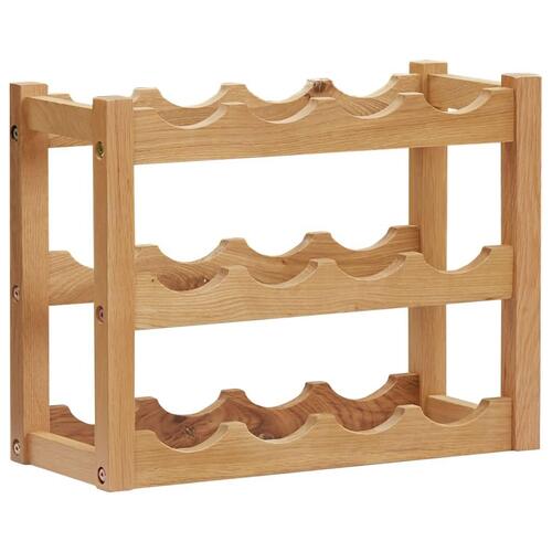 Vinreol til 12 flasker 47x21x36 cm massivt egetræ