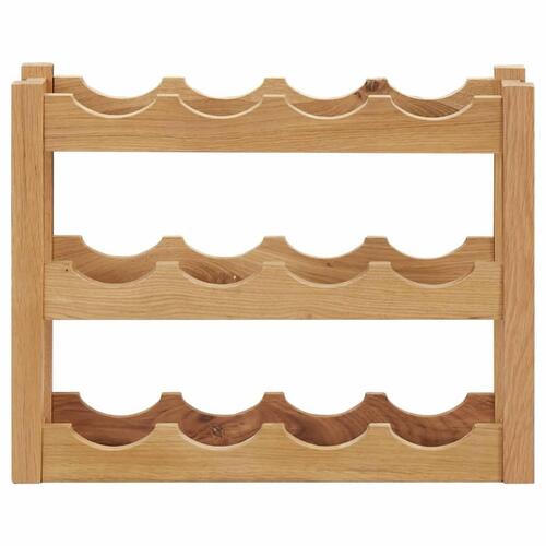 Vinreol til 12 flasker 47x21x36 cm massivt egetræ