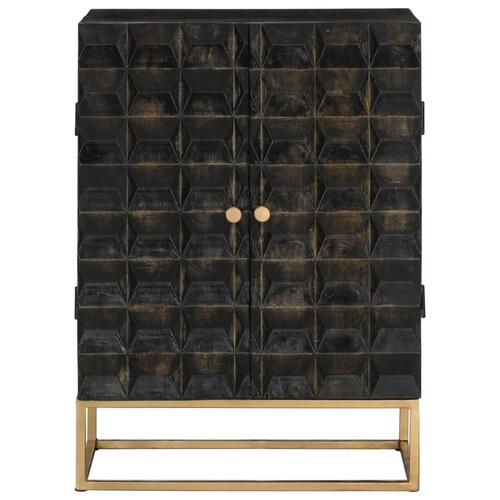 Skænk 55x34x75 cm massivt mangotræ og jern sort