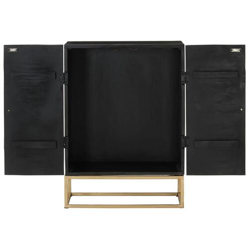 Skænk 55x34x75 cm massivt mangotræ og jern sort