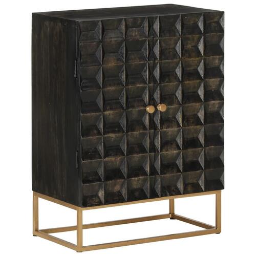 Skænk 55x34x75 cm massivt mangotræ og jern sort