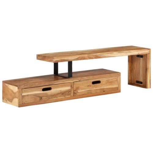 TV-bord i massivt akacietræ med justerbar længde 118-200 × 30 × 40 cm
