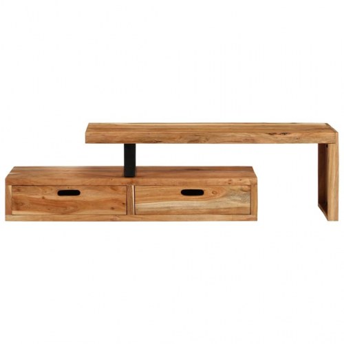TV-bord i massivt akacietræ med justerbar længde 118-200 × 30 × 40 cm