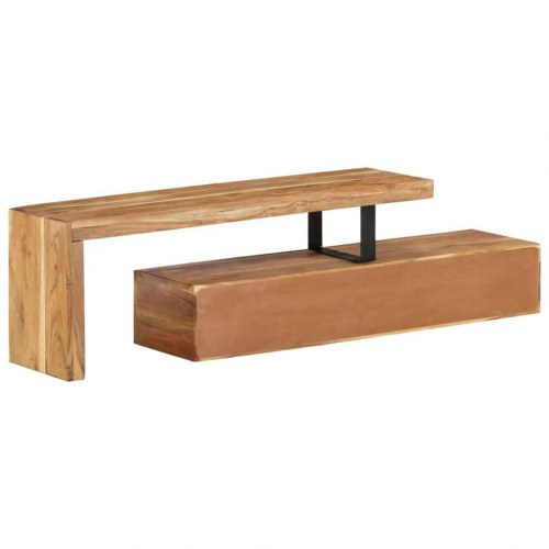 TV-bord i massivt akacietræ med justerbar længde 118-200 × 30 × 40 cm